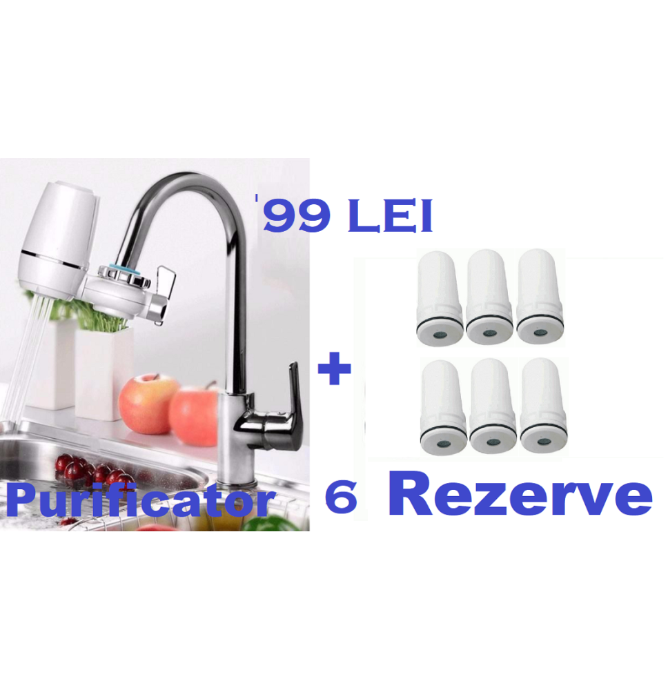 Filtru de Apa cu Robinet + 6 Rezerve